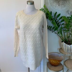 Lauren Ralf Lauren Ivory tunic lenght wool sweater/mini dress Size M